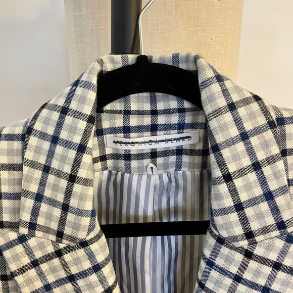 Veronica Beard Blue Plaid Dickey Classic Blazer Schoolboy sz M Lady Jacket - Picture 5 of 9